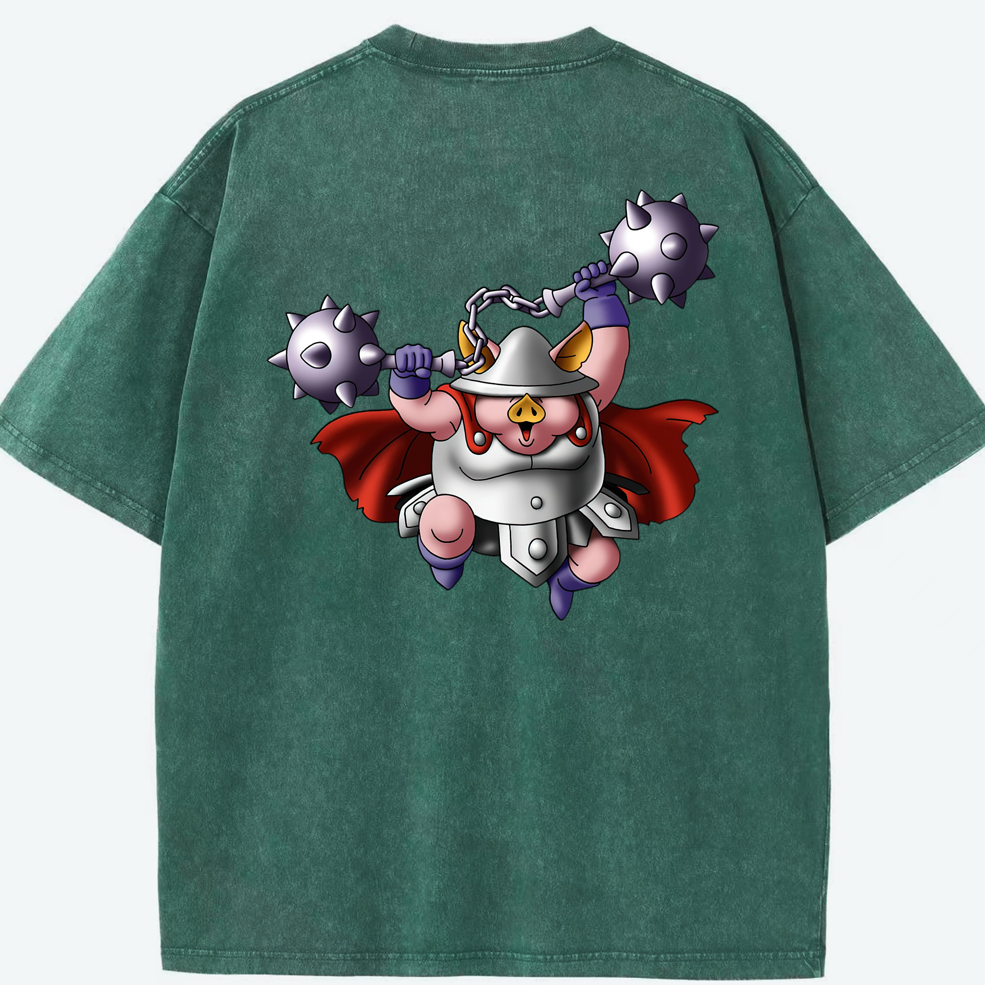 （画像用） ドラゴンクエスト Doragon Kuesuto Dragon Quest 綿100% ヴィンテージ風 半袖Tシャツ（背面プリント）